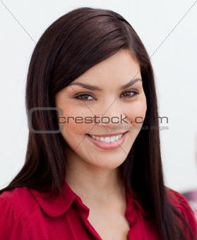Close-up of a beautiful businesswoman