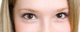 eyes of the young caucasian girl