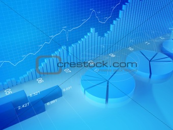 Statistics, Finance, Stock Exchange and Accounting (different types of diagrams in 3d space)