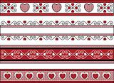 Vector of Four Valentine Borders With Gingham Trims