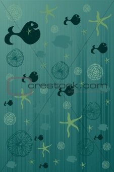 cute background with flower fish star