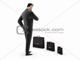 Businessman with briefcases