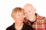 Concerned senior couple