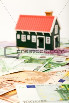 House on money field or foundation