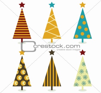 Retro christmas tree elements