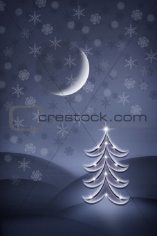 Christmas tree at night