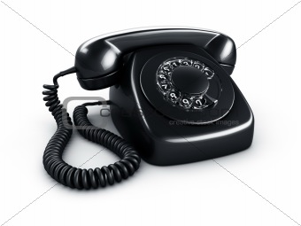 Black rotary phone