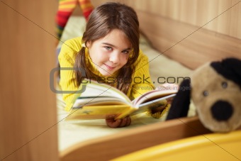 girl reading book 