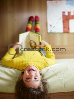 girl reading book 