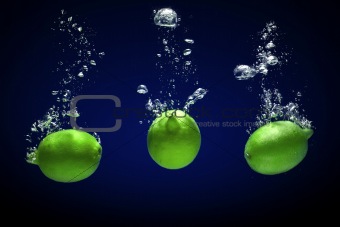 lime dropped into water