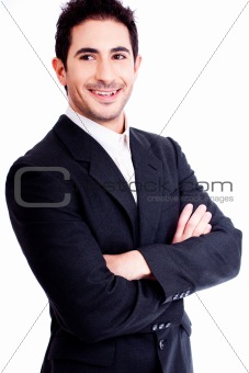 Hadsome business man smiling