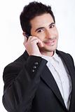 Handsome Young business man on a phone call