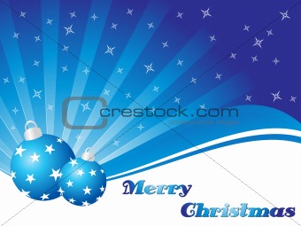 rays background with set of xmas ball