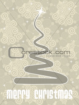 spiral background with christmas tree