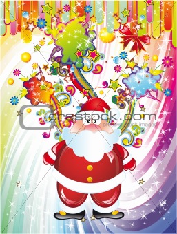 Santa Claus Background with Colorful Fantasy Elements