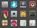 Vector universal square icons. Part 2 (gray background)