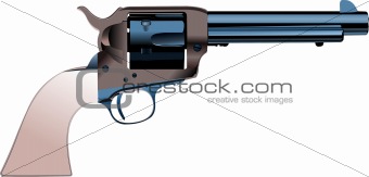 Revolver gun on isolated background. Vector illustration