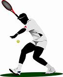 Tennis player. Vector illustration