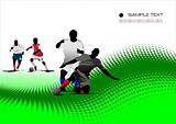 Abstract background with Soccer players. Vector illustration
