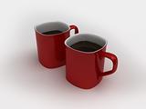 High-res isolated two coffee cups