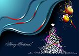 Christmas - New Year midnight  background. Vector 