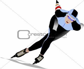 Speed skating. Vector illustration