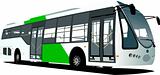 City blue bus. Tourist coach. Vector illustration