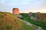 Crimean ancient fortress sunset view (Ukraine)