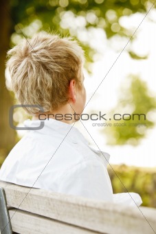 Young boy on bench