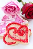 Valentines cookies and roses