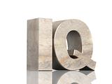 Stone 3d  letters I and Q
