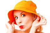 Portrait of a girl in orange colors