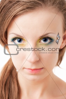 Portrait of a girl with colorful eyes