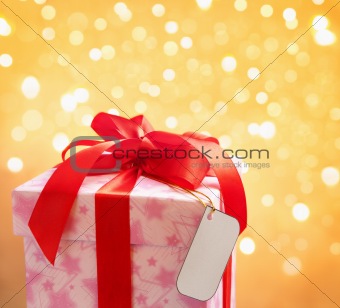 Red Christmas Present with blank tag