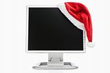 Computer and Santa hat