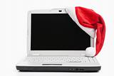 Laptop and Santa hat