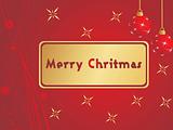 vector red background with hanging xmas ball