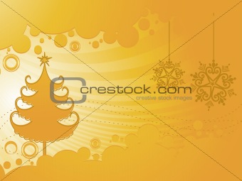 abstract artwork background with xmas tree