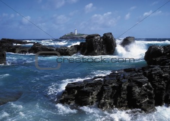 rocks lighthouse