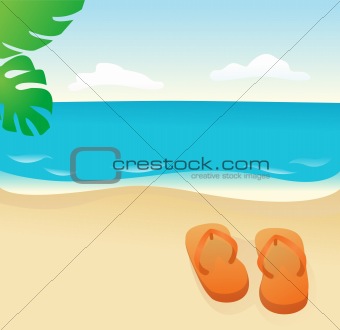 Flip flops on the sand