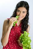 girl with lettuce