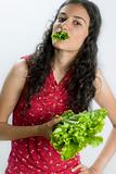 girl with lettuce