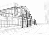 wireframe of office building