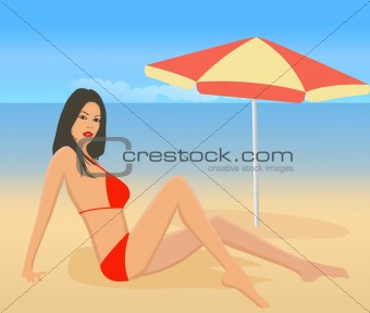 Attractive girl on beach