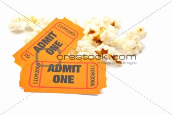 Popcorn and two tickets
