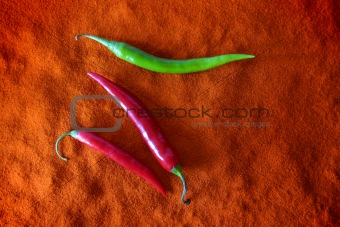 Hot red and green Chili