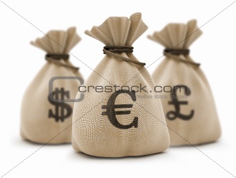 Bags with money euro