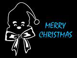black background with santa face