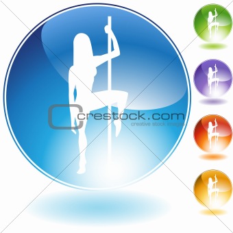 Female Pole Dancer Crystal Icon