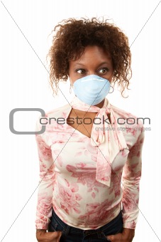 Woman with breathing mask